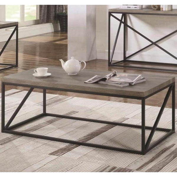  Coaster Furniture Birdie 705618 Rectangular Engineered Wood Coffee Table - Sonoma Grey IMAGE 1