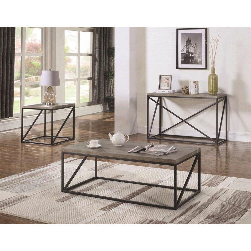  Coaster Furniture Birdie 705618 Rectangular Engineered Wood Coffee Table - Sonoma Grey IMAGE 2