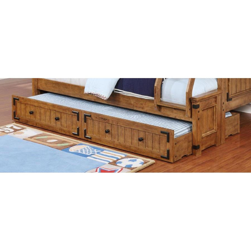  Coaster Furniture Oakdale 300676 Wood Storage Trundle - Rustic Honey IMAGE 2