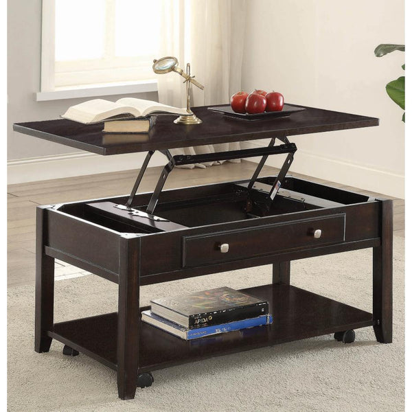  Coaster Furniture Bradford 721038 Rectangular Wood Lift Top Coffee Table - Walnut IMAGE 1