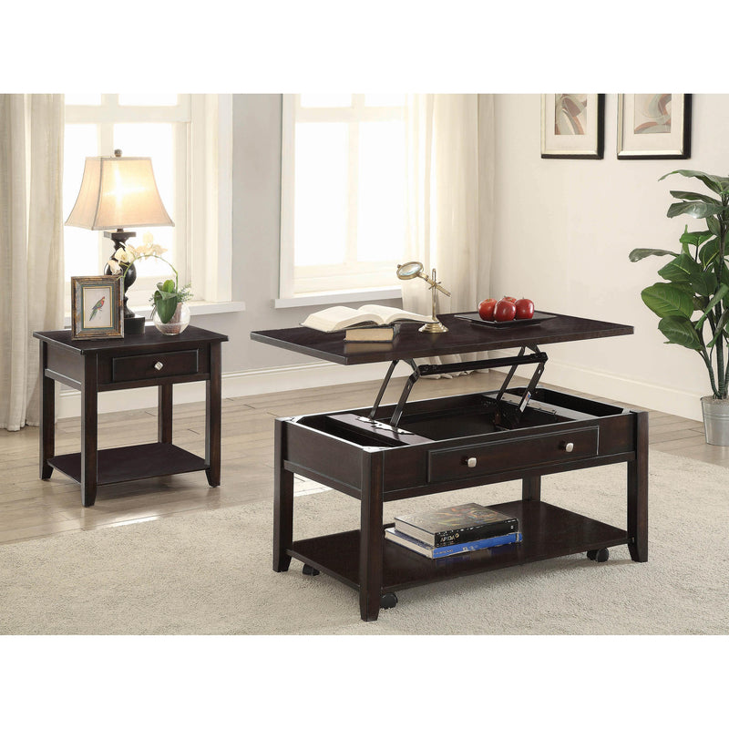  Coaster Furniture Bradford 721038 Rectangular Wood Lift Top Coffee Table - Walnut IMAGE 2