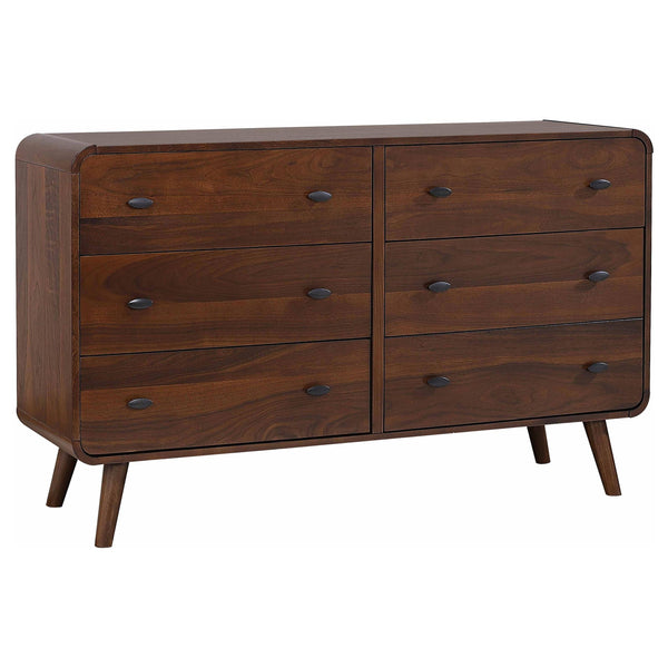  Coaster Furniture Robyn 205133 6-Drawer Bedroom Dresser - Dark Walnut IMAGE 1