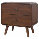  Coaster Furniture Robyn 205132 2-Drawer Nightstand Bedside Table - Dark Walnut IMAGE 3