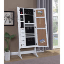  Coaster Furniture Doyle 904031 Cheval Mirror with Jewelry Storage - White IMAGE 4