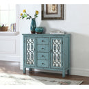  Coaster Furniture Rue 950736 4-Drawer Wood Trellis Accent Storage Cabinet - Blue IMAGE 6