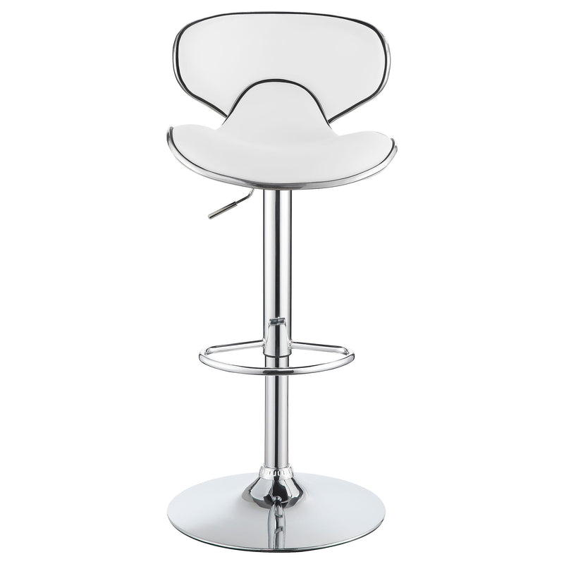  Coaster Furniture Edenton 120389 Upholstered Adjustable Bar Stool - White (Set of 2) IMAGE 3