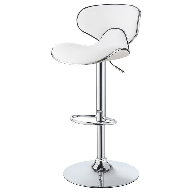  Coaster Furniture Edenton 120389 Upholstered Adjustable Bar Stool - White (Set of 2) IMAGE 4