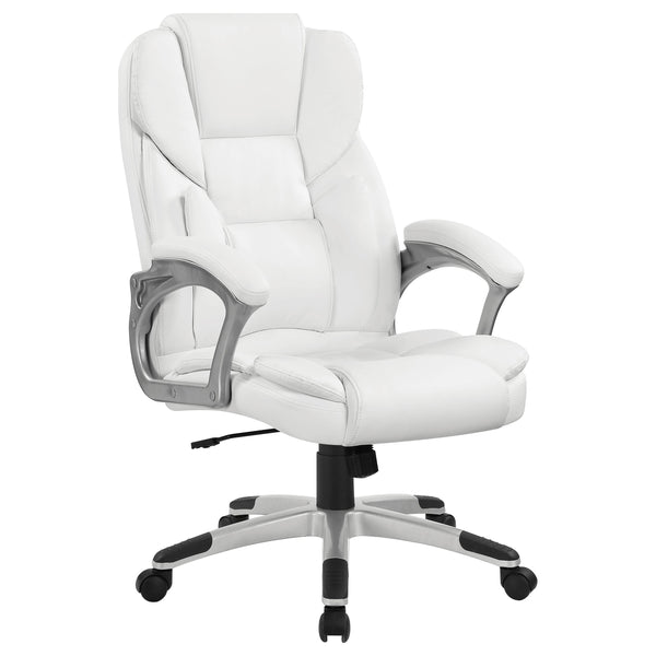  Coaster Furniture Kaffir 801140 Upholstered Adjustable Home Office Desk Chair - White IMAGE 1