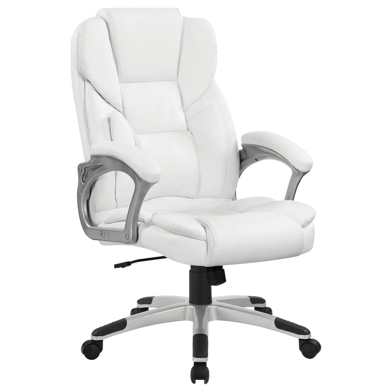  Coaster Furniture Kaffir 801140 Upholstered Adjustable Home Office Desk Chair - White IMAGE 1