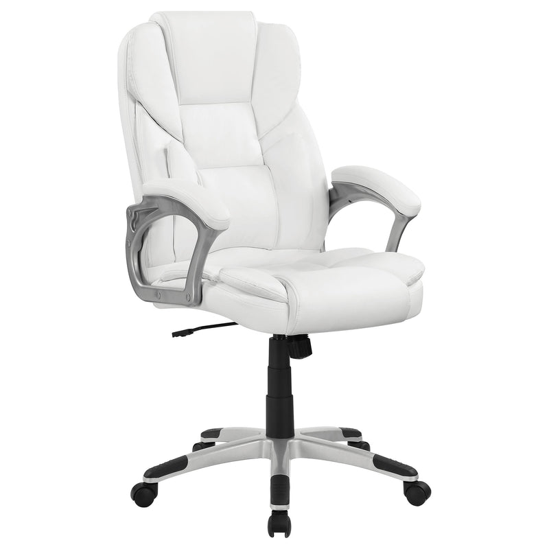  Coaster Furniture Kaffir 801140 Upholstered Adjustable Home Office Desk Chair - White IMAGE 2