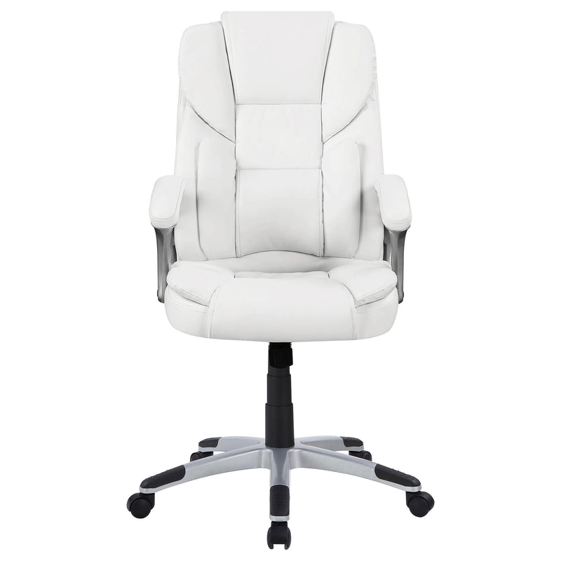  Coaster Furniture Kaffir 801140 Upholstered Adjustable Home Office Desk Chair - White IMAGE 3