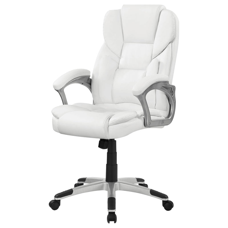 Coaster Furniture Kaffir 801140 Upholstered Adjustable Home Office Desk Chair - White IMAGE 4