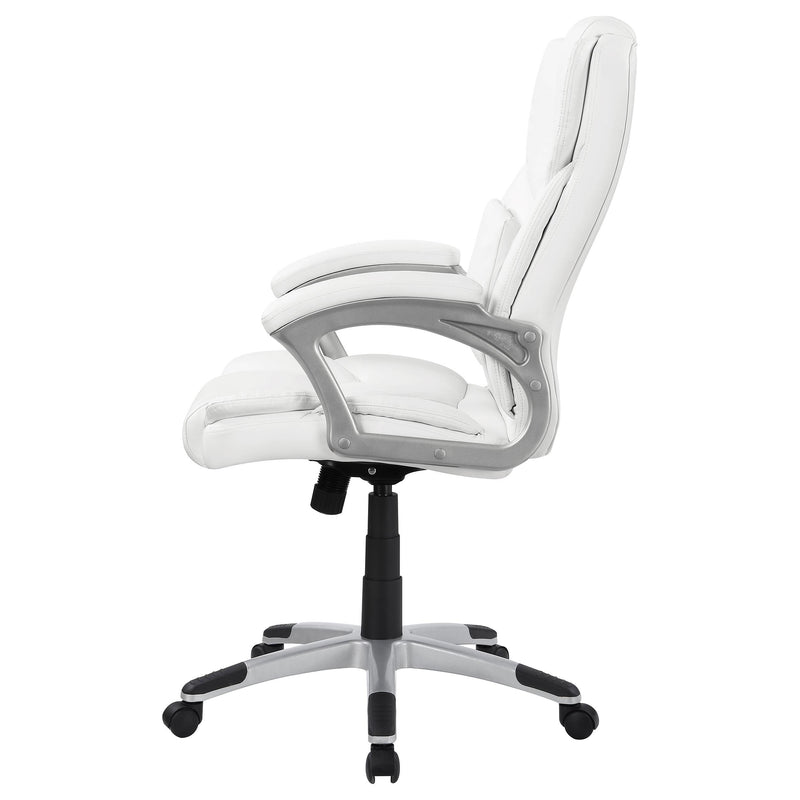  Coaster Furniture Kaffir 801140 Upholstered Adjustable Home Office Desk Chair - White IMAGE 5