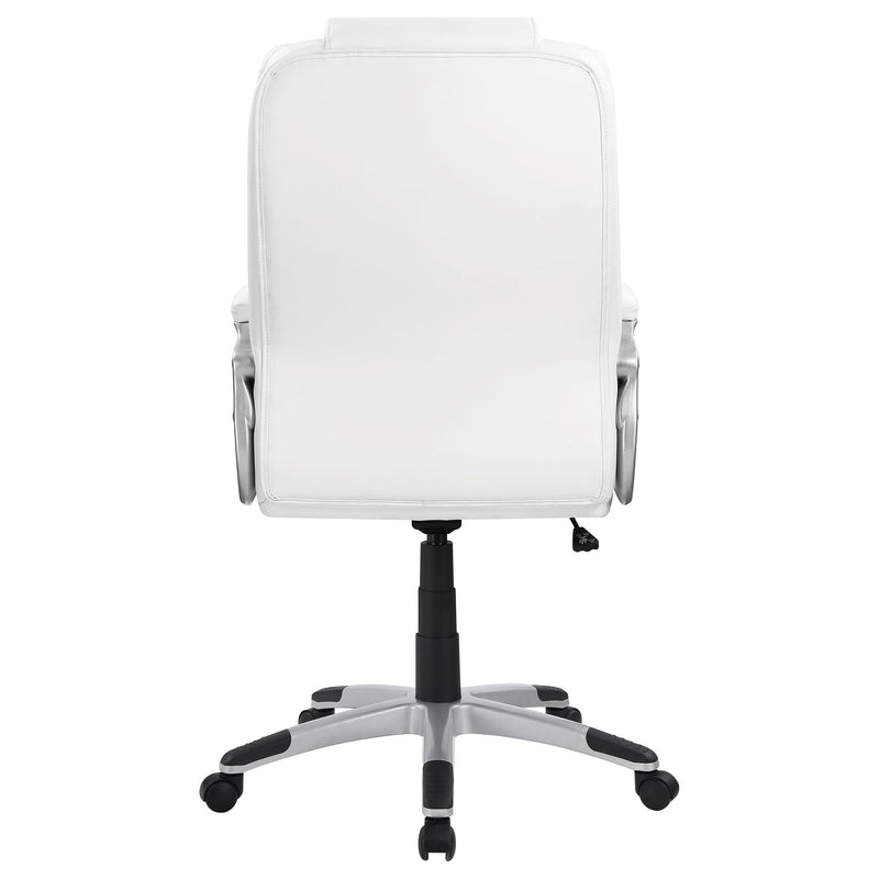  Coaster Furniture Kaffir 801140 Upholstered Adjustable Home Office Desk Chair - White IMAGE 6
