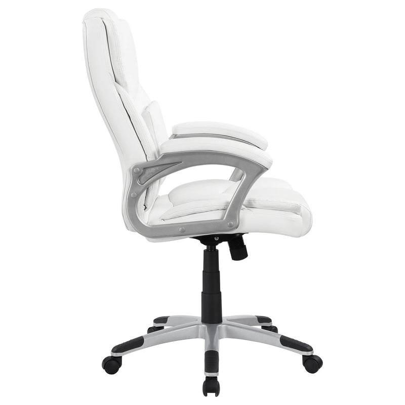  Coaster Furniture Kaffir 801140 Upholstered Adjustable Home Office Desk Chair - White IMAGE 7