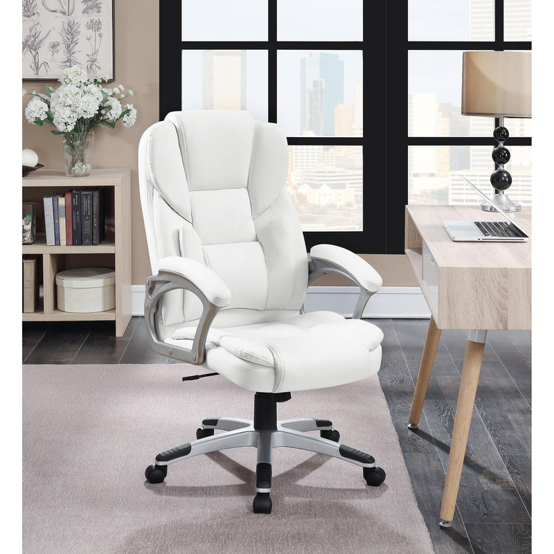  Coaster Furniture Kaffir 801140 Upholstered Adjustable Home Office Desk Chair - White IMAGE 8