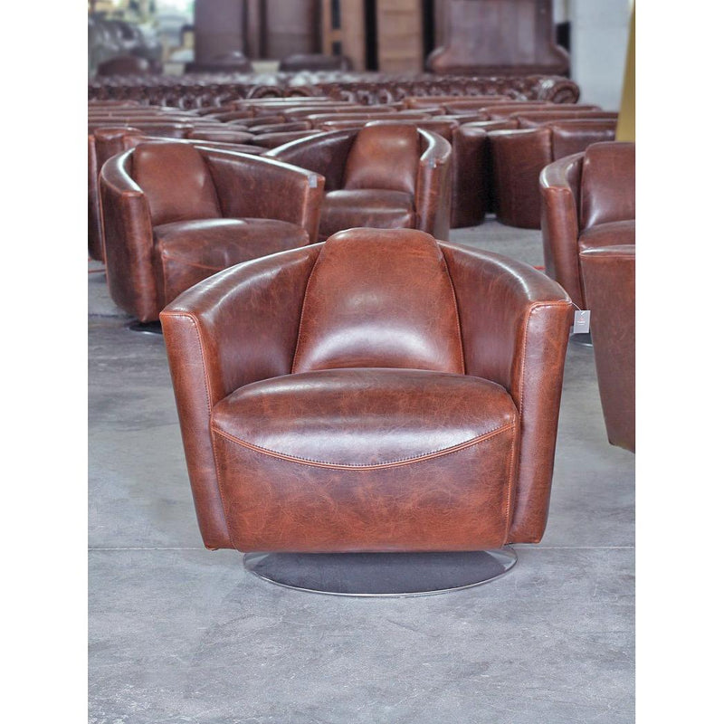 LH Imports Lannister Swivel Leather Chair SOC61-08SS IMAGE 2