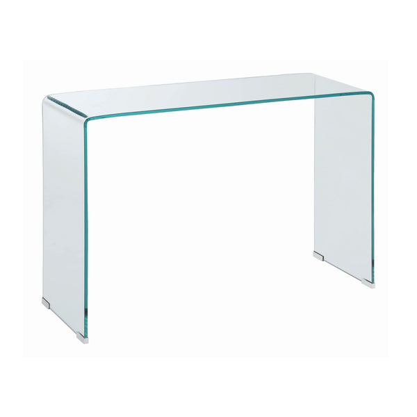  Coaster Furniture Ripley 705329 Tempered Bent Glass Entryway Console Table - Clear IMAGE 1