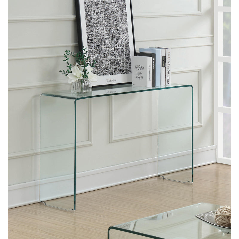  Coaster Furniture Ripley 705329 Tempered Bent Glass Entryway Console Table - Clear IMAGE 4