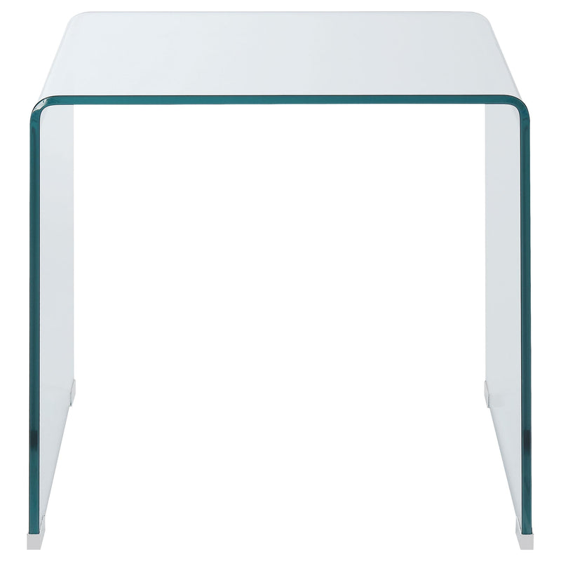 Coaster Furniture Ripley 705327 Squared Tempered Bent Glass Side End Table - Clear IMAGE 2