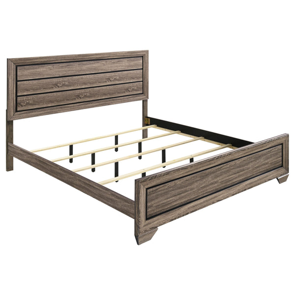  Coaster Furniture Kauffman 204191KE Wood Eastern King Panel Bed - Washed Taupe IMAGE 1