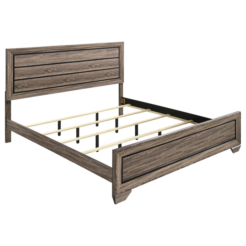  Coaster Furniture Kauffman 204191KE Wood Eastern King Panel Bed - Washed Taupe IMAGE 1