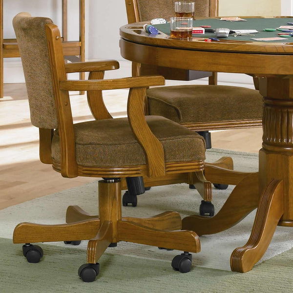  Coaster Furniture Mitchell 100952 Upholstered Swivel Dining and Game Chair - Amber IMAGE 1