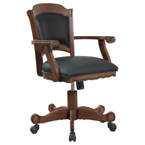  Coaster Furniture Turk 100872 Upholstered Swivel Dining and Game Chair - Tobacco IMAGE 1