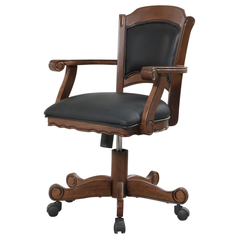  Coaster Furniture Turk 100872 Upholstered Swivel Dining and Game Chair - Tobacco IMAGE 3