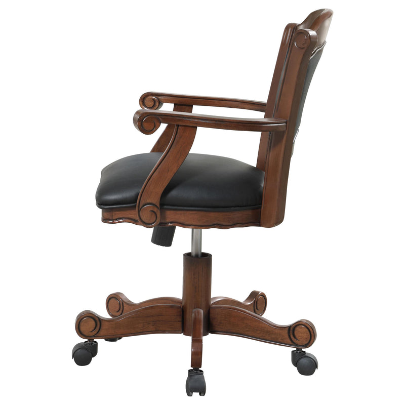  Coaster Furniture Turk 100872 Upholstered Swivel Dining and Game Chair - Tobacco IMAGE 4