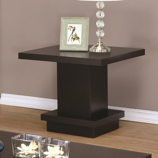  Coaster Furniture Reston 705167 Square Engineered Wood Side End Table - Cappuccino IMAGE 1