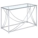  Coaster Furniture Lille 720499 Glass Top Entryway Sofa Console Table Accents - Chrome IMAGE 1