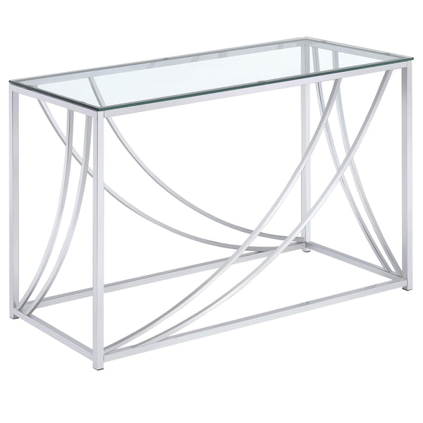  Coaster Furniture Lille 720499 Glass Top Entryway Sofa Console Table Accents - Chrome IMAGE 1