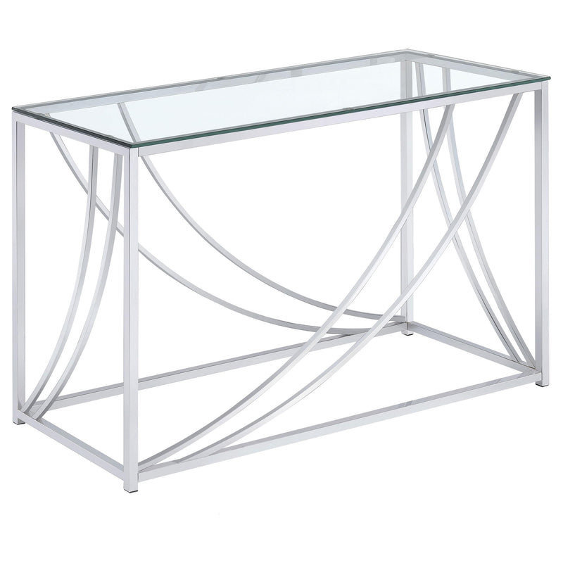  Coaster Furniture Lille 720499 Glass Top Entryway Sofa Console Table Accents - Chrome IMAGE 1