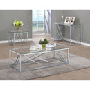  Coaster Furniture Lille 720499 Glass Top Entryway Sofa Console Table Accents - Chrome IMAGE 5