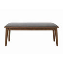  Coaster Furniture Alfredo 108083 Upholstered Dining Bench - Grey and Natural Walnut IMAGE 2
