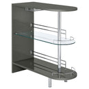  Coaster Furniture Adolfo 101073 Rectangular 2-tier Home Bar Table - Grey High Gloss IMAGE 1