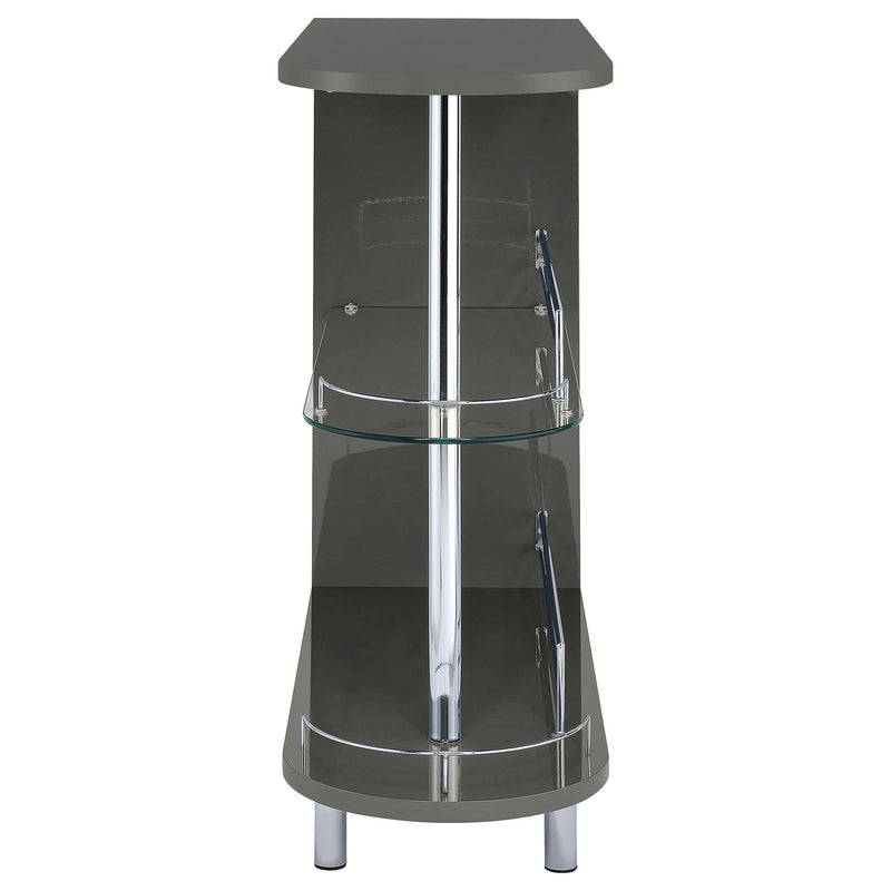  Coaster Furniture Adolfo 101073 Rectangular 2-tier Home Bar Table - Grey High Gloss IMAGE 2