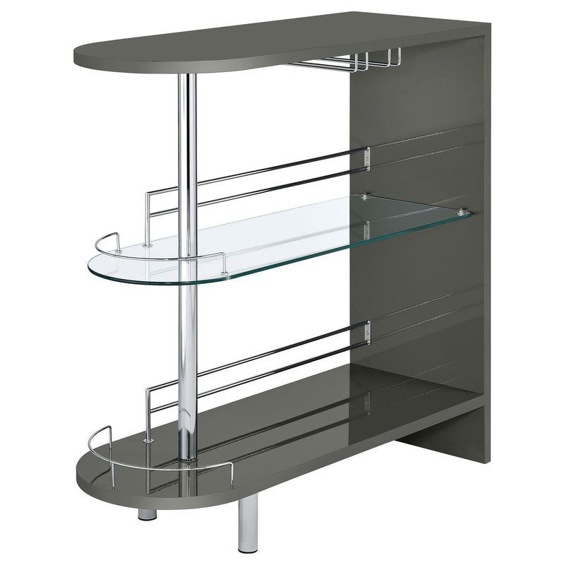  Coaster Furniture Adolfo 101073 Rectangular 2-tier Home Bar Table - Grey High Gloss IMAGE 3