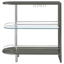  Coaster Furniture Adolfo 101073 Rectangular 2-tier Home Bar Table - Grey High Gloss IMAGE 4