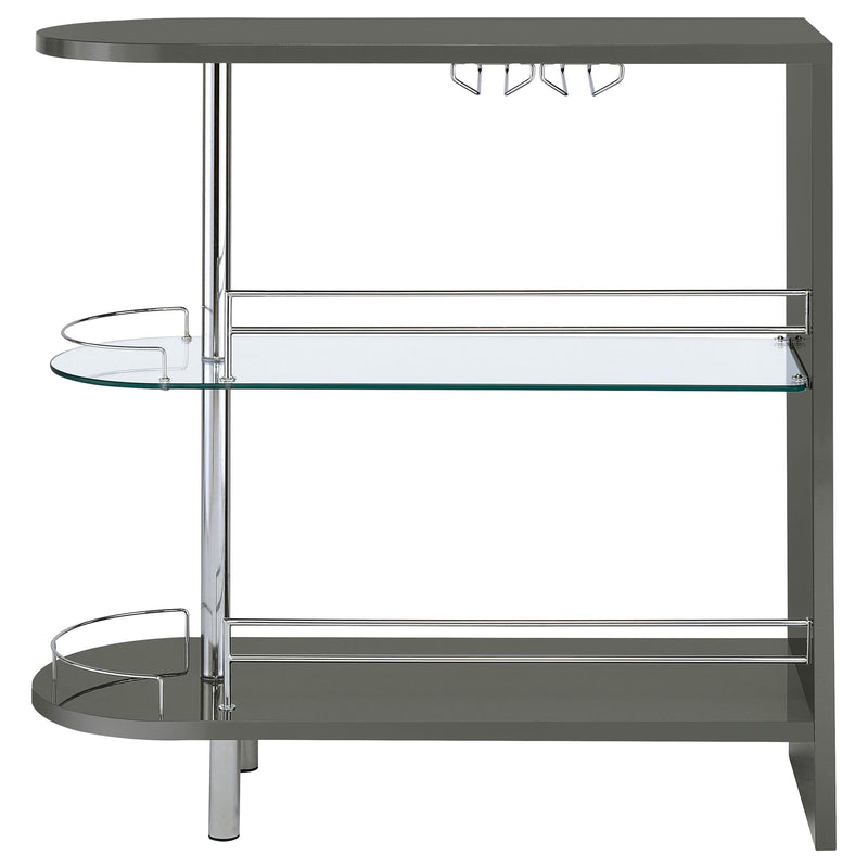  Coaster Furniture Adolfo 101073 Rectangular 2-tier Home Bar Table - Grey High Gloss IMAGE 4