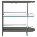  Coaster Furniture Adolfo 101073 Rectangular 2-tier Home Bar Table - Grey High Gloss IMAGE 6