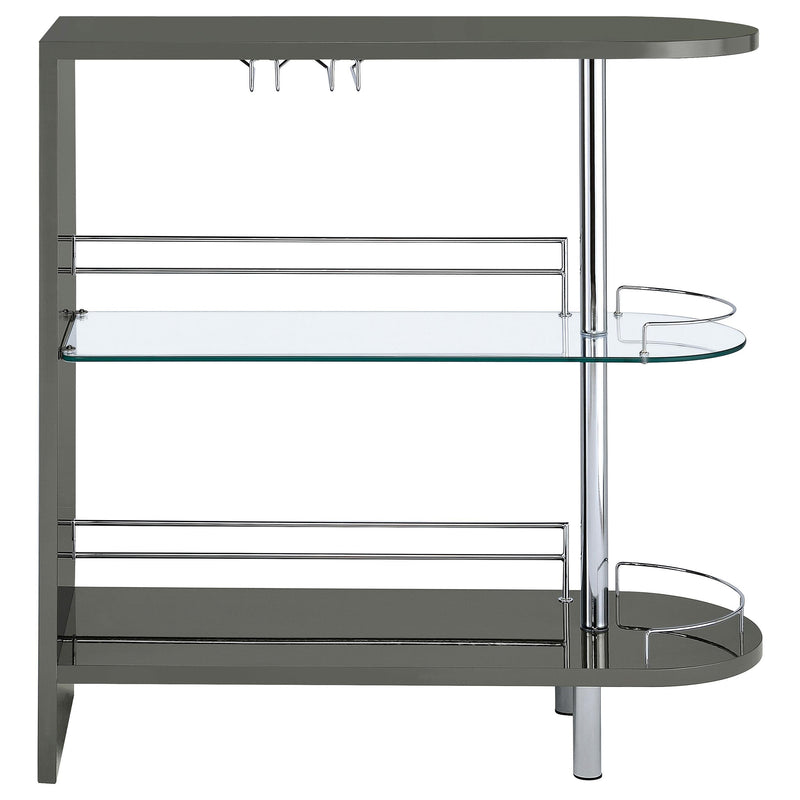  Coaster Furniture Adolfo 101073 Rectangular 2-tier Home Bar Table - Grey High Gloss IMAGE 6
