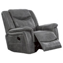  Coaster Furniture Conrad 650356 Upholstered Padded Arm Glider Recliner - Grey IMAGE 2