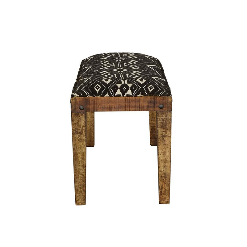  Coaster Furniture Lamont 910177 Fabric Upholstered Accent Bench - Black and Natural IMAGE 4