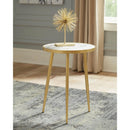  Coaster Furniture Acheson 930060 Round Marble Top Side Table - White and Gold IMAGE 1