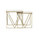  Coaster Furniture Bette 930075 2-piece Marble Top Nesting Table Set - White and Gold IMAGE 4