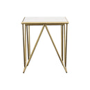  Coaster Furniture Bette 930075 2-piece Marble Top Nesting Table Set - White and Gold IMAGE 5