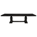  Coaster Furniture Phelps 121231 123-inch Extension Leaf Dining Table - Distressed Noir IMAGE 2