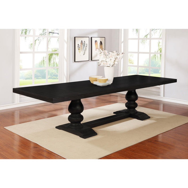  Coaster Furniture Phelps 121231 123-inch Extension Leaf Dining Table - Distressed Noir IMAGE 3